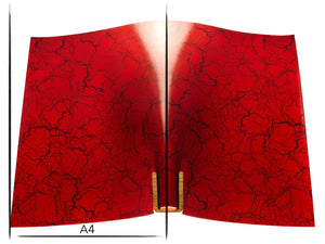 Italian leather panel Russo crack rosso red