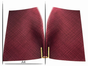 Italian leather panel Russo commodore merloti dark red lines