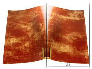 Vachetta leather panel Russo marbled rusty