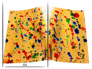 Italian leather panel Russo astratto pinta paint drops