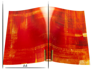 Italian leather panel Russo pintura fuoco red painted