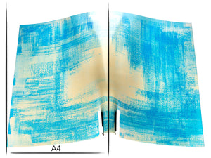 Italian leather panel Russo pintura aqua painted