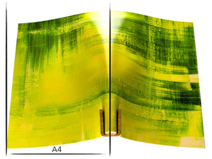 Italian leather panel Russo pintura lime light green painted