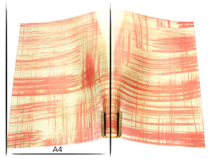 Italian leather panel Russo canvora salmon brush-painted