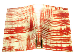 Vegetable tanned leather panel Russo canvora fuoco