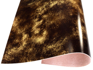 Vegetable tanned leather Russo artesano moreno brown brush painted