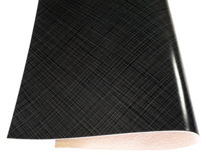 Vegetable tanned leather Russo commodore nero black lines