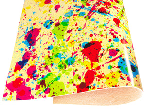 Vegetable tanned leather Russo astratto dali paint drips