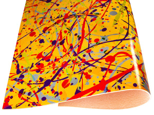 Vegetable tanned leather Russo astratto pintale abstract paint drops