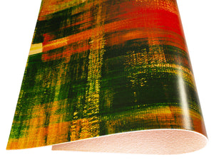 Vegetable tanned leather Russo pintura verdago green red painted