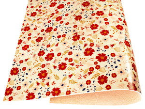 Vegetable tanned leather Russo sakura butter natural flower print