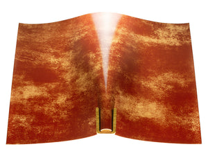 Vegetable tanned leather panel Russo marbled rusty