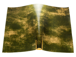 Vegetable tanned leather panel Russo marbled verdago