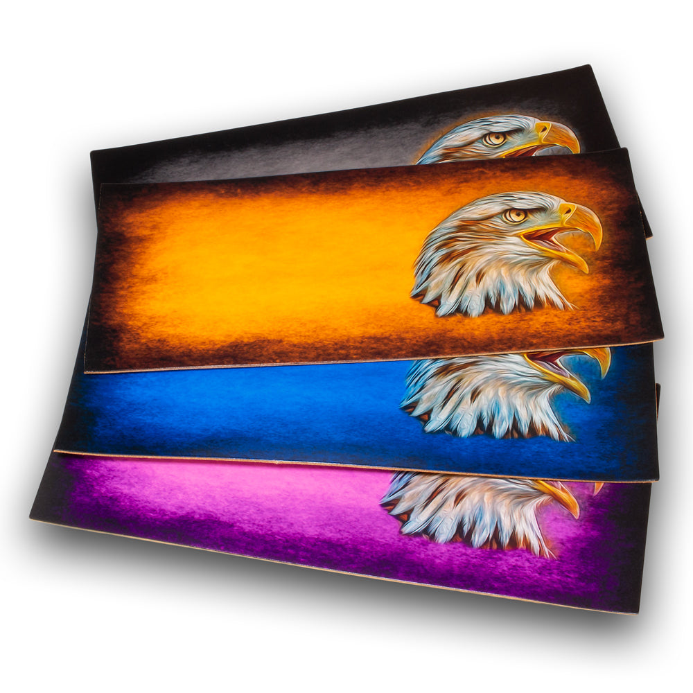 Leather wallet cover with eagle head printed