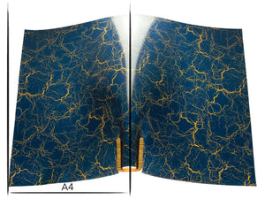 Italian leather panel Russo crack cavaliere blue