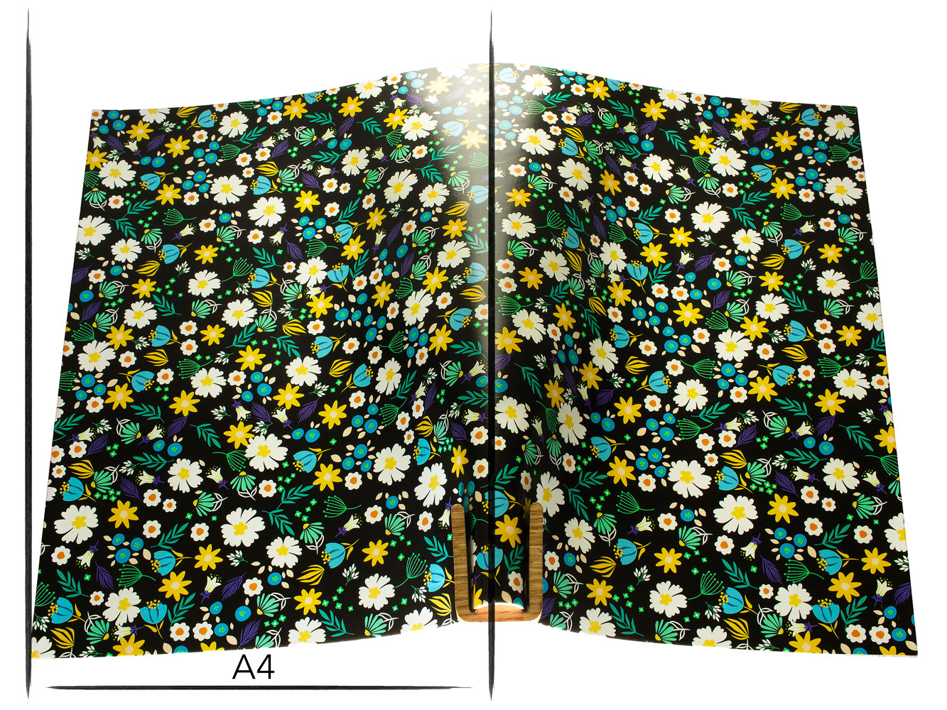 Italian leather panel Russo sakura nero black flower print