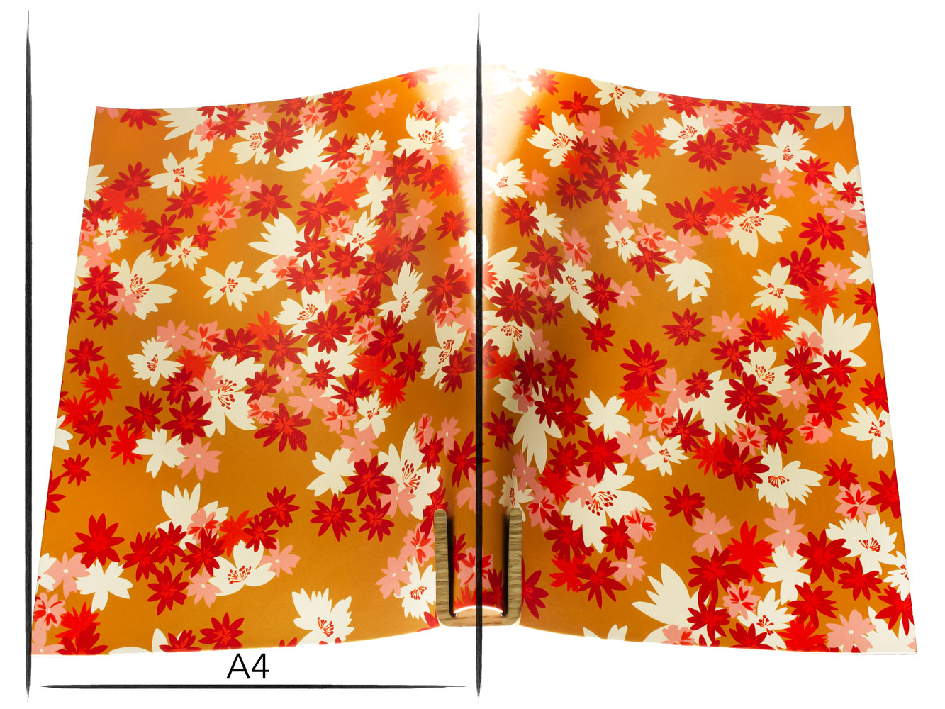 Italian leather panel Russo sakura biscuit light brown flower print