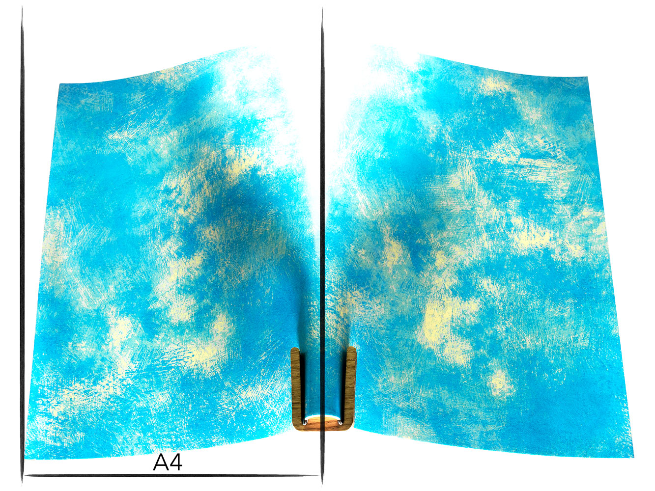 Italian leather panel Russo artesano aqua 