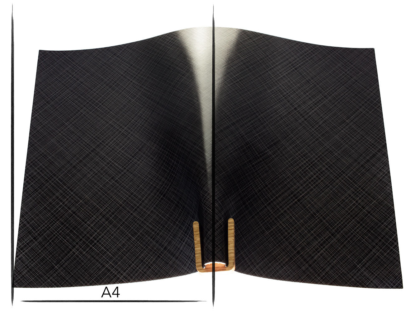 Italian leather panel Russo commodore nero black lines