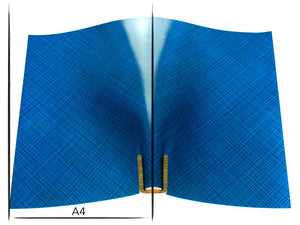 Italian leather panel Russo commodore lazuro blue lines