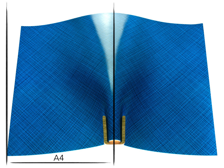 Italian leather panel Russo commodore lazuro blue lines