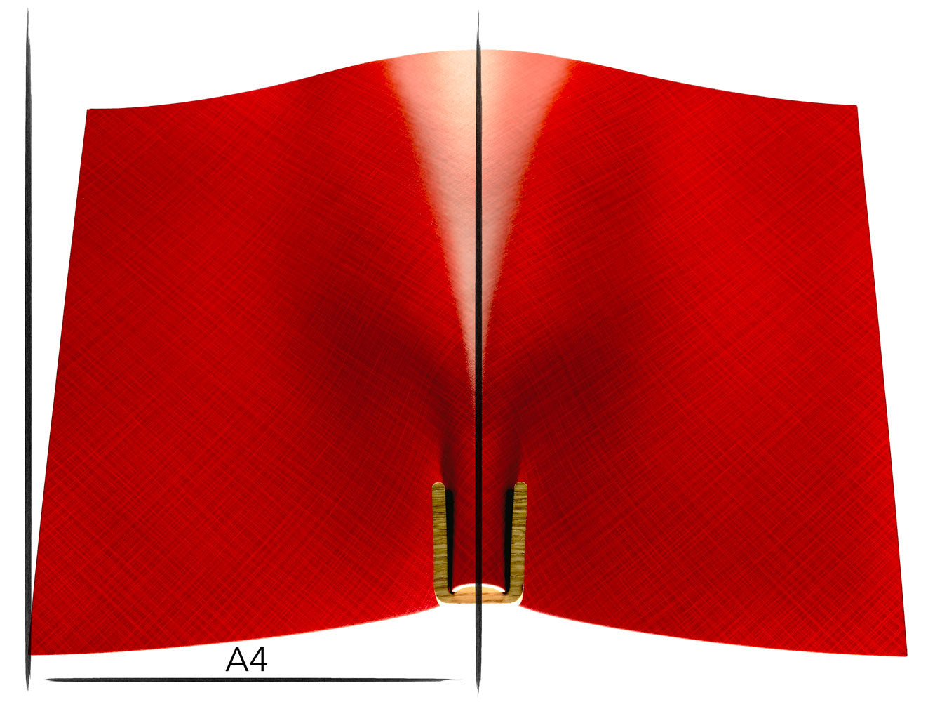 Italian leather panel Russo commodore fuoco red lines