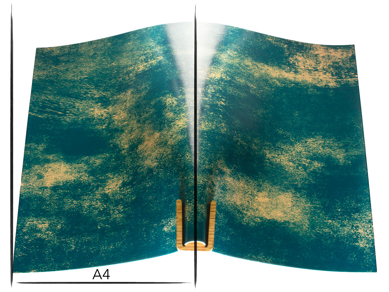 Italian leather panel Russo marbled artenza blue