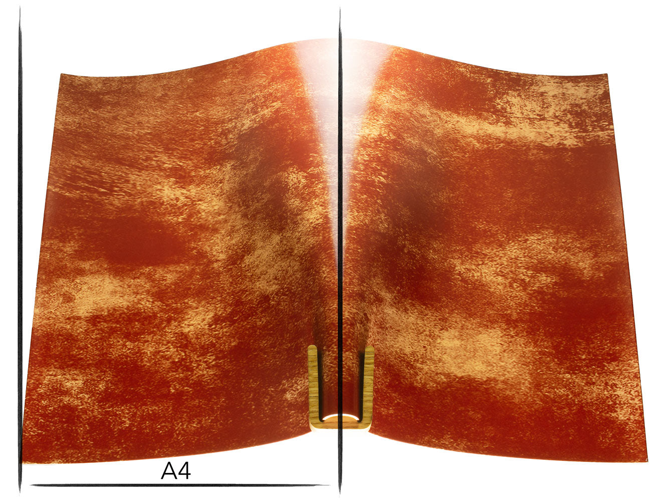 Italian leather panel Russo marbled rusty dark red