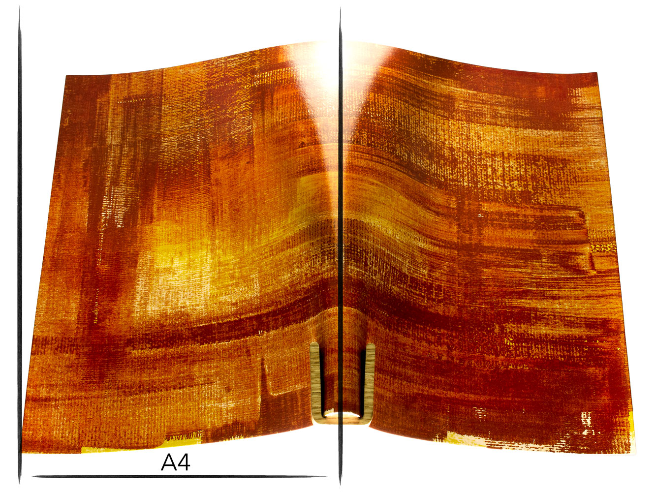 Italian leather panel Russo pintura rusty dark red painted