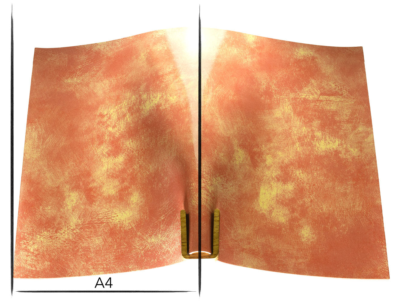 Italian leather panel Russo artesano salmon brush painted 