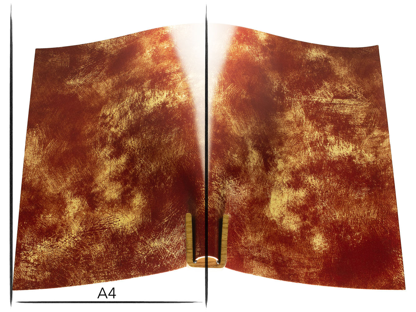 Italian leather panel Russo artesano rusty brush painted 