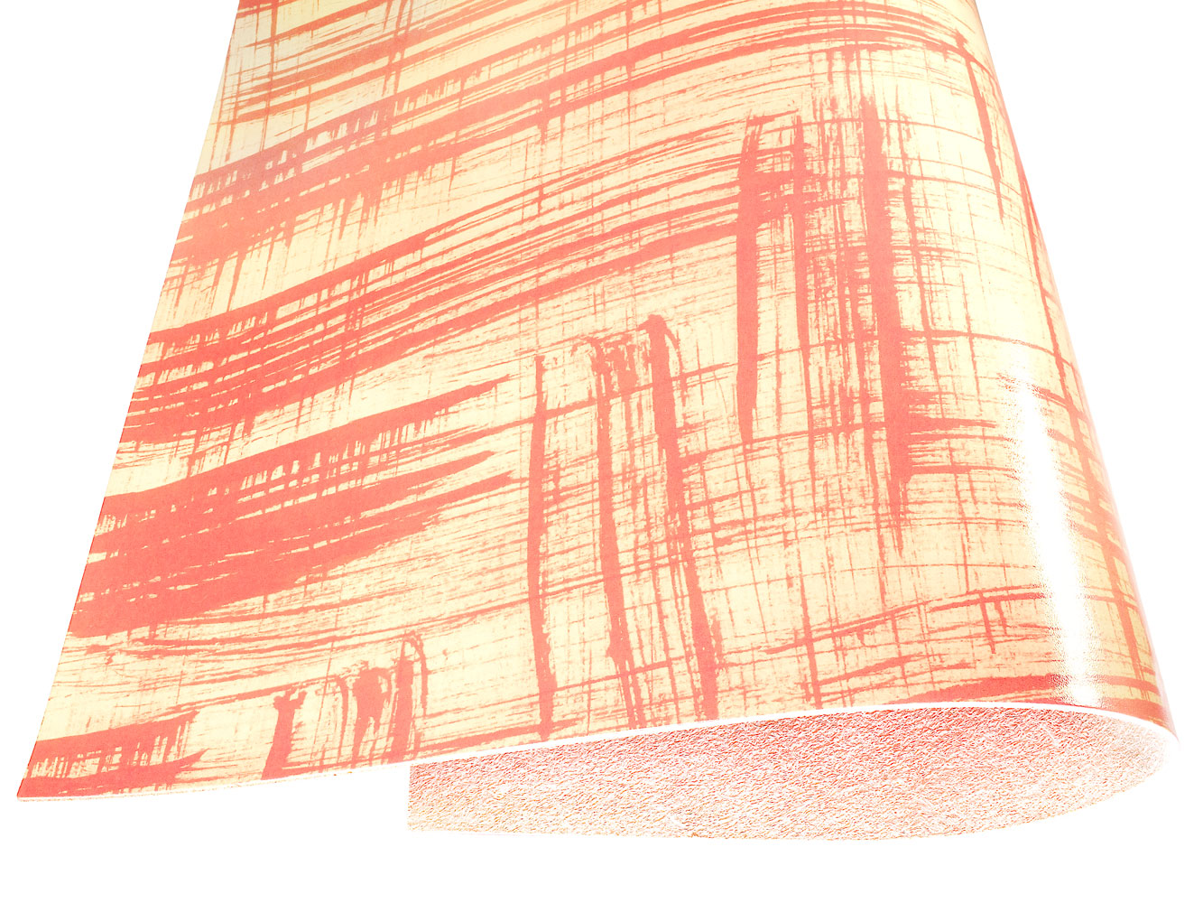 Vegetable tanned leather Russo canvora salmon pink brush-painted