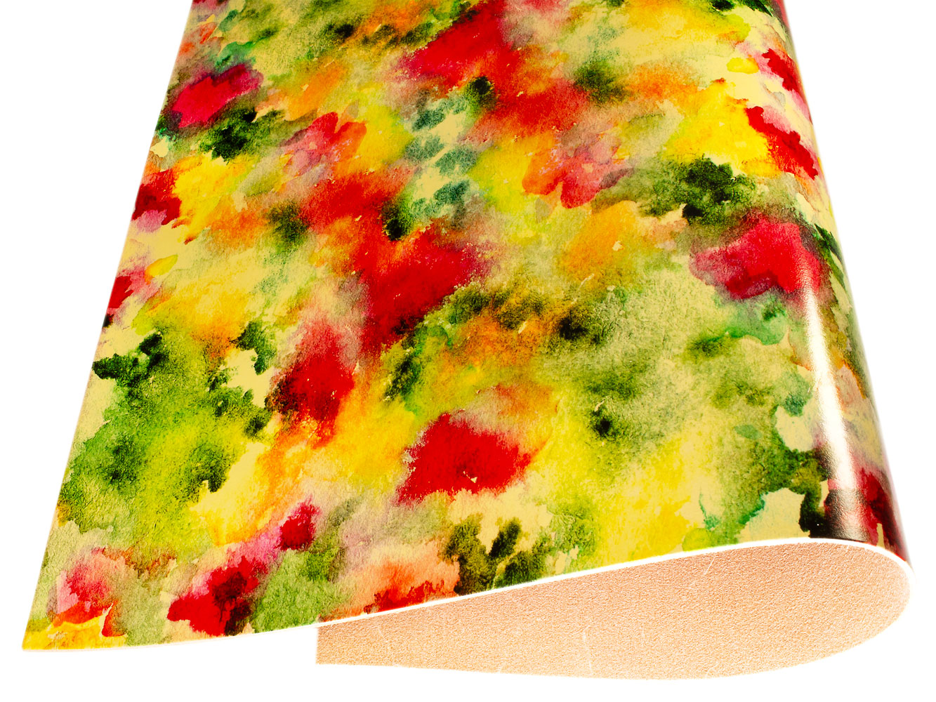 Vegetable tanned leather Russo astratto fresco abstract painted