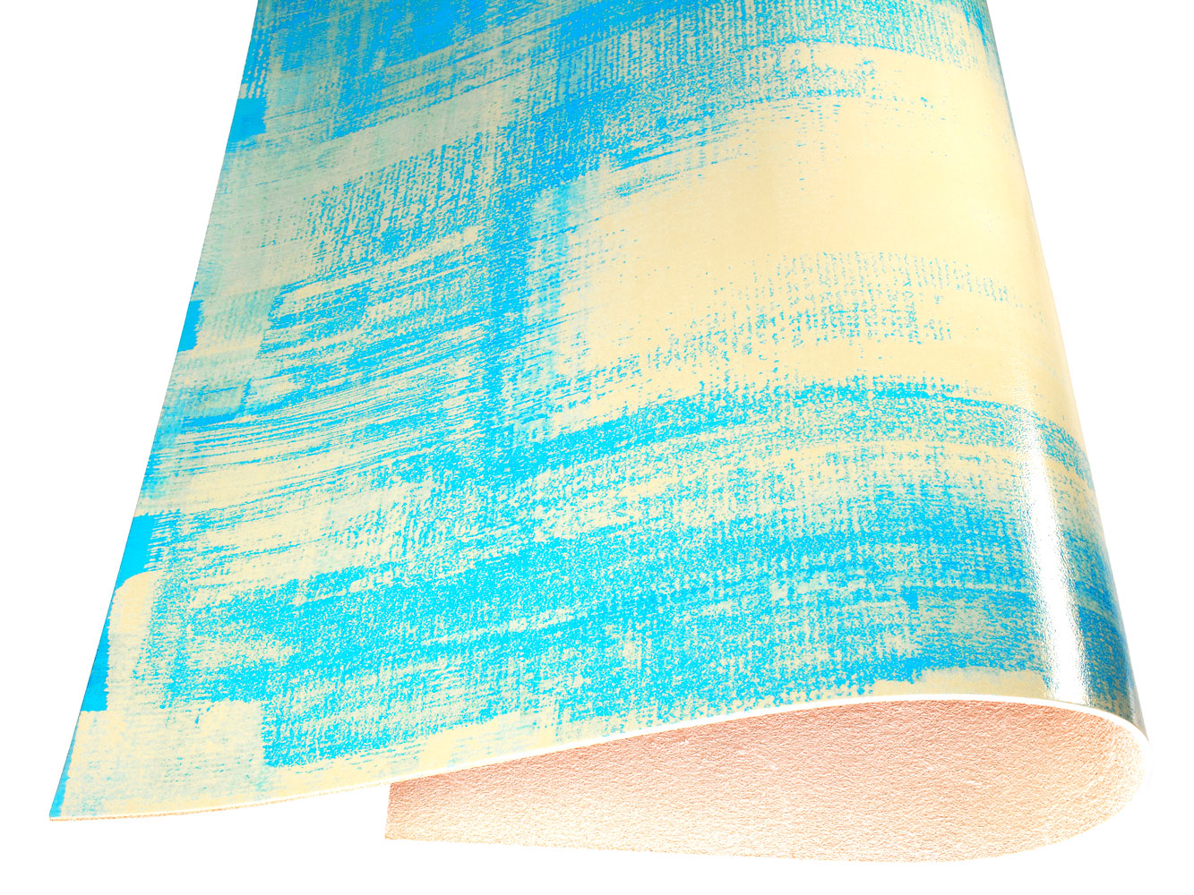 Vegetable tanned leather Russo pintura aqua light blue painted