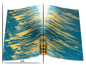 Italian leather panel Russo carrara artenza blue stripes