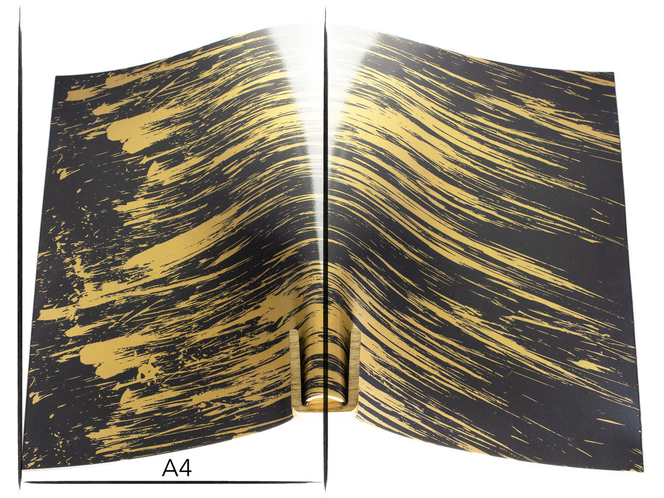 Italian leather panel Russo carrara carbonno gray stripes