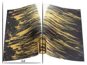 Italian leather panel Russo carrara carbonno gray stripes