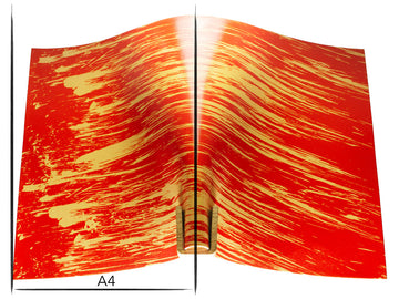 Italian leather panel Russo carrara catalina orange stripes