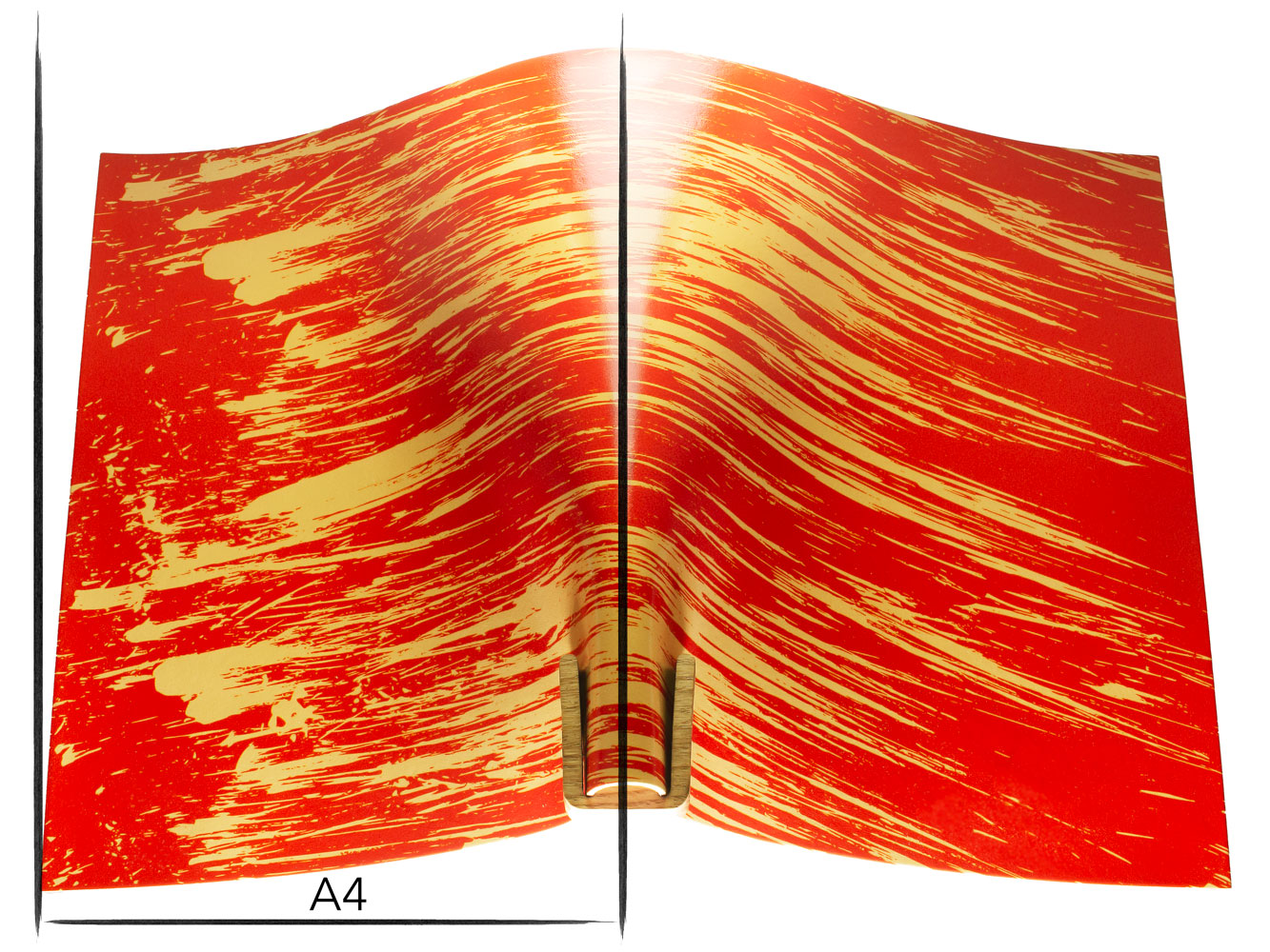 Italian leather panel Russo carrara catalina orange stripes