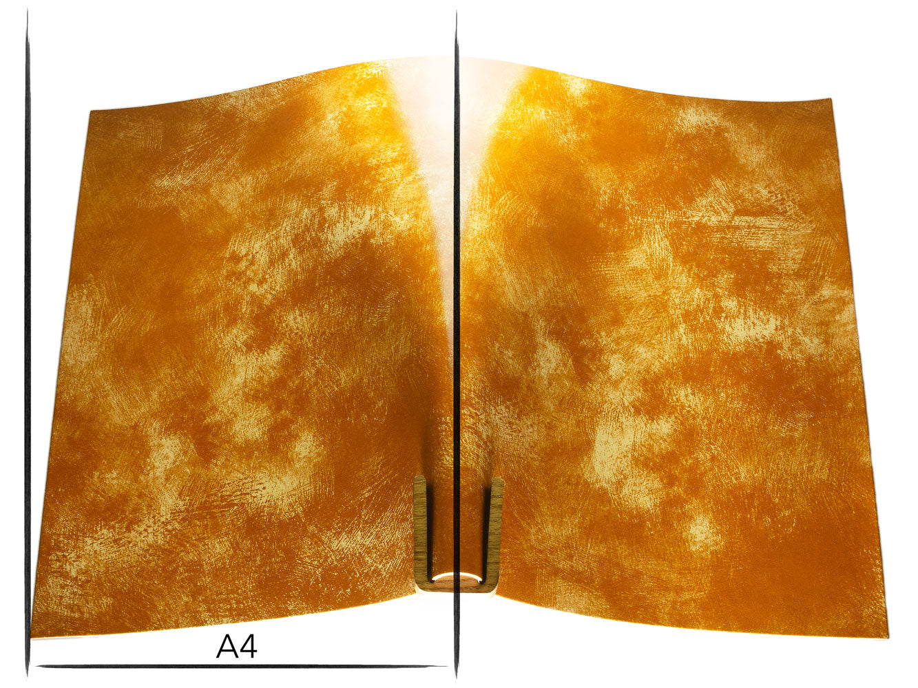 Italian leather panel Russo artesano tan brush painted 